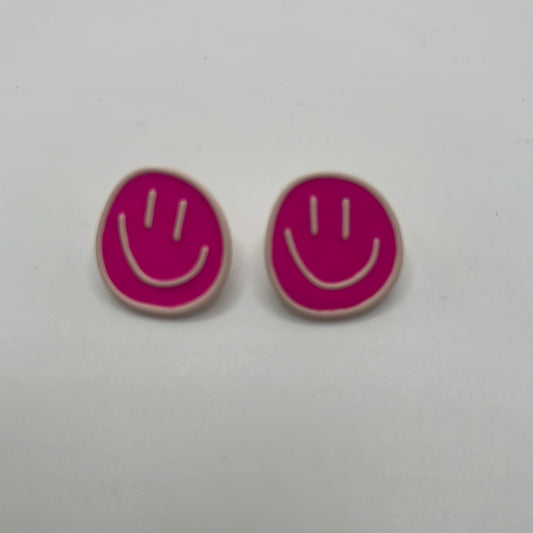 Pink Smiley Earrings