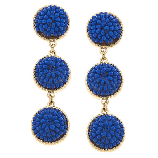 Beaded Linked Circle Drop Earrings