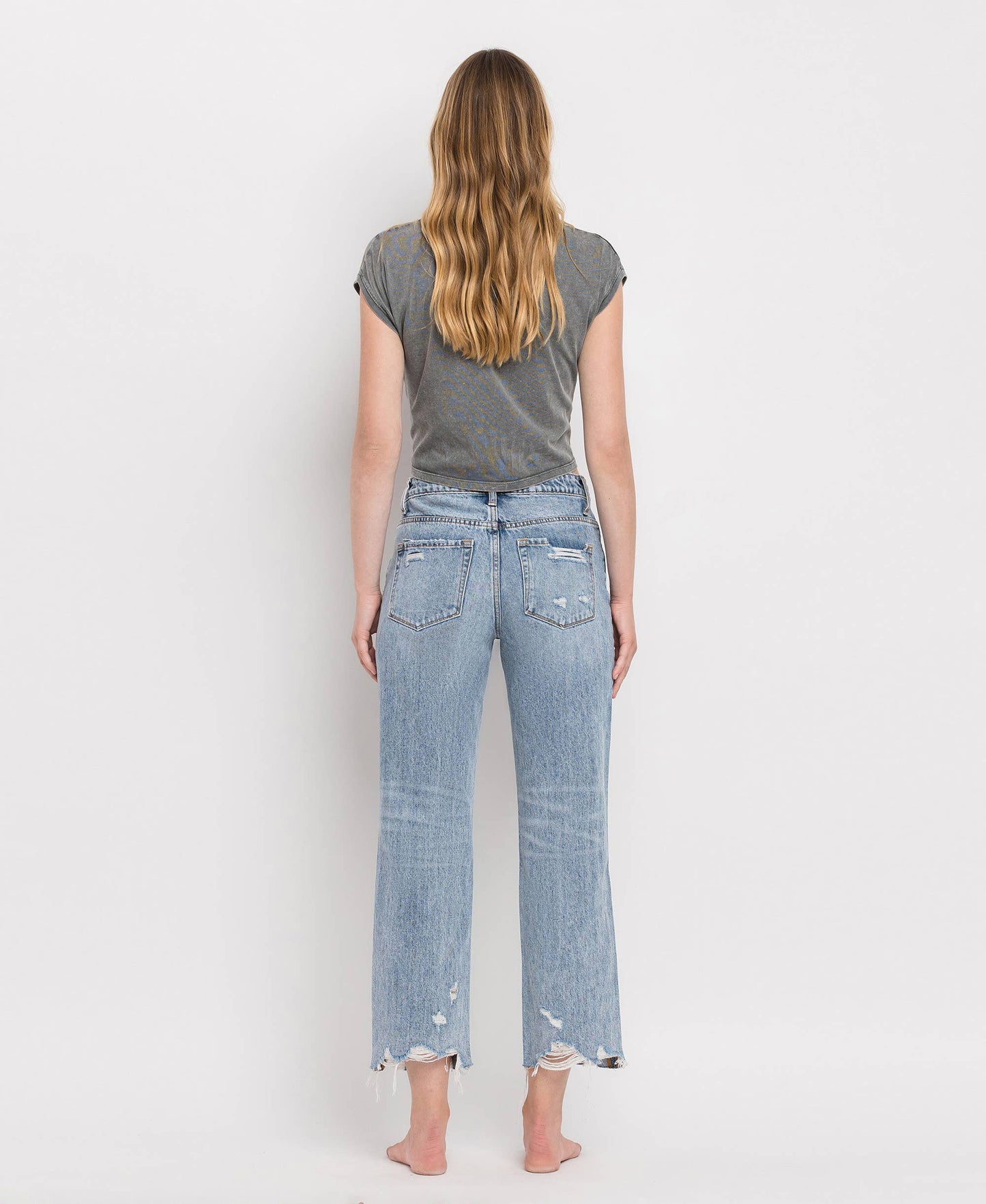 Vervet SUPER HIGH RISE CROP STRAIGHT JEANS