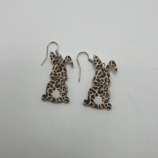 Cheetah Print Bunny Earrings