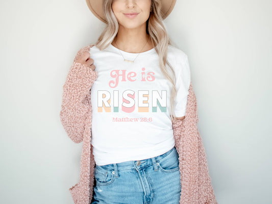 He is Risen Easter Graphic Tee | Women's Tees Religous Tees