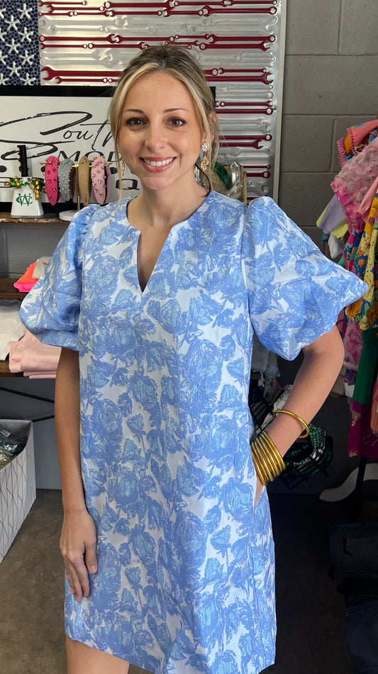 Floral Blue Dress