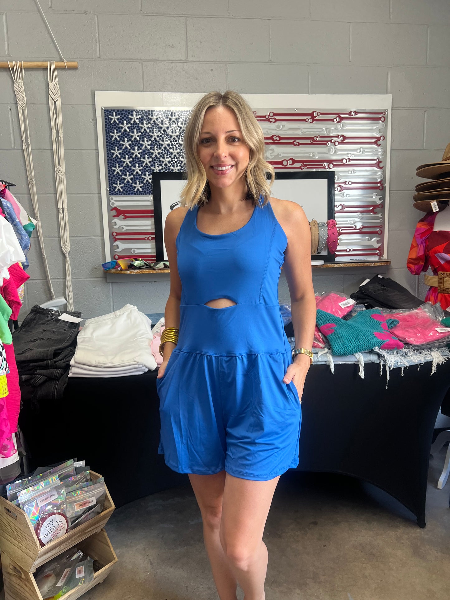 Blue Athletic Romper