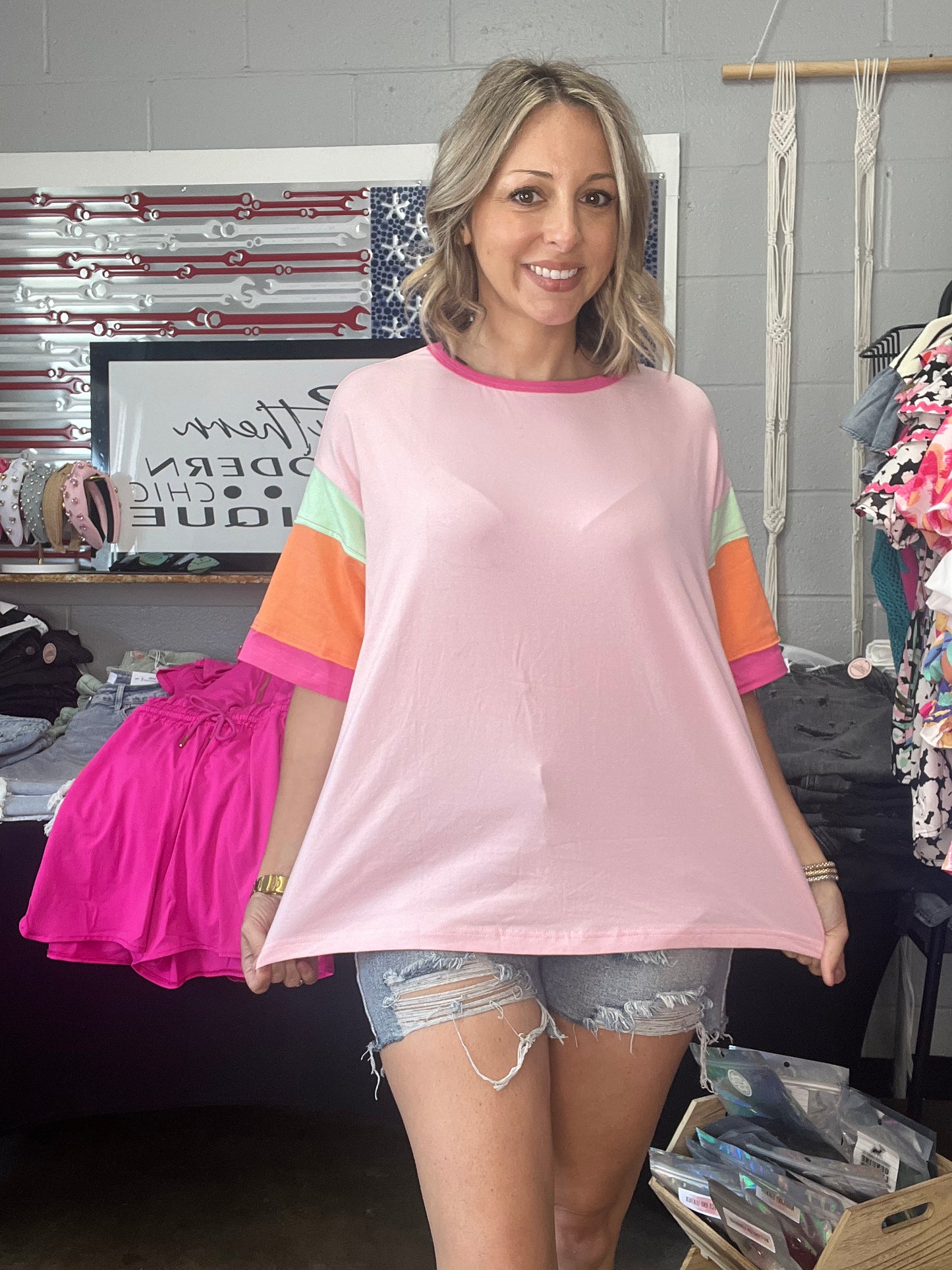 Pink Oversized Tee