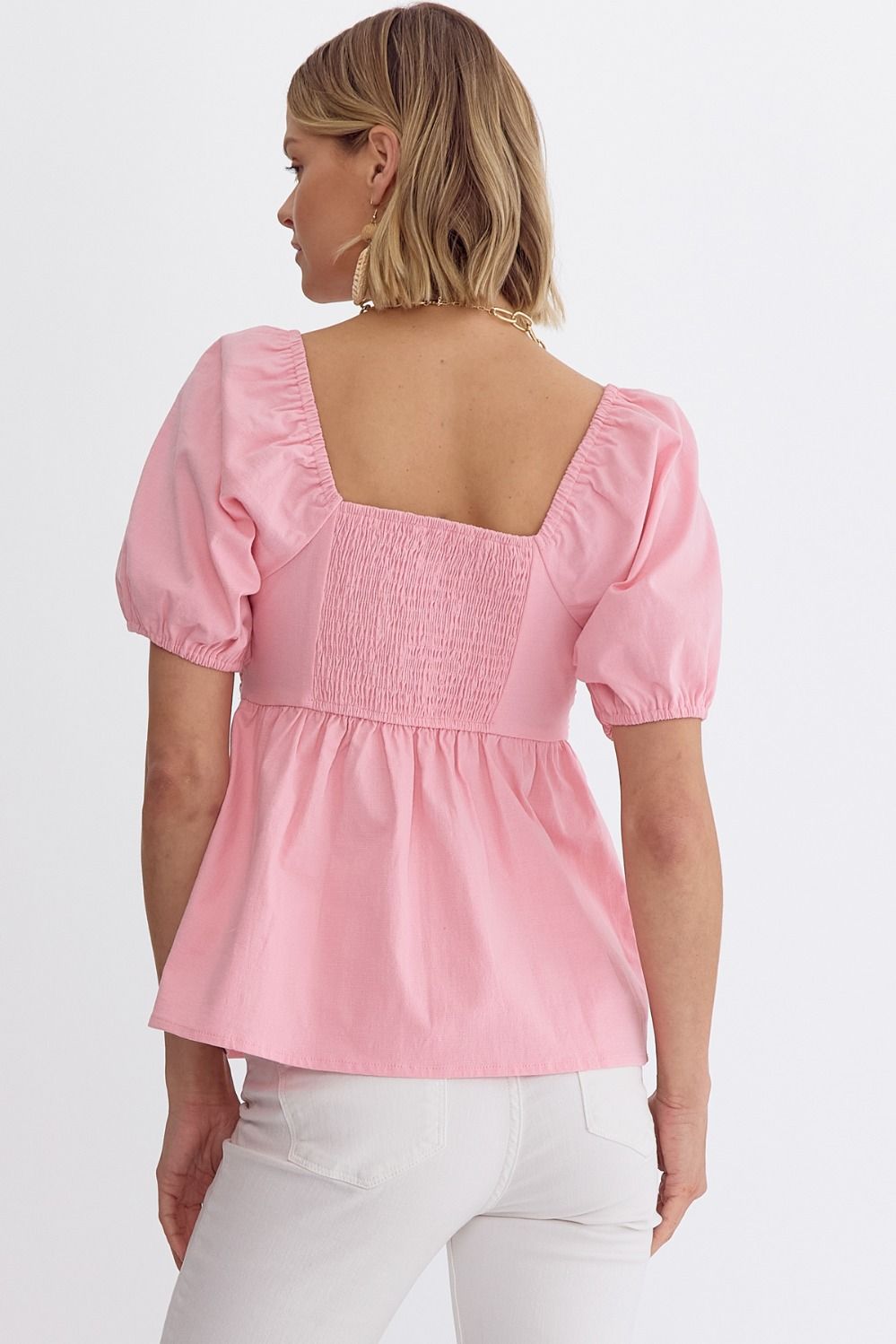 Bubble Gum Pink Peplum