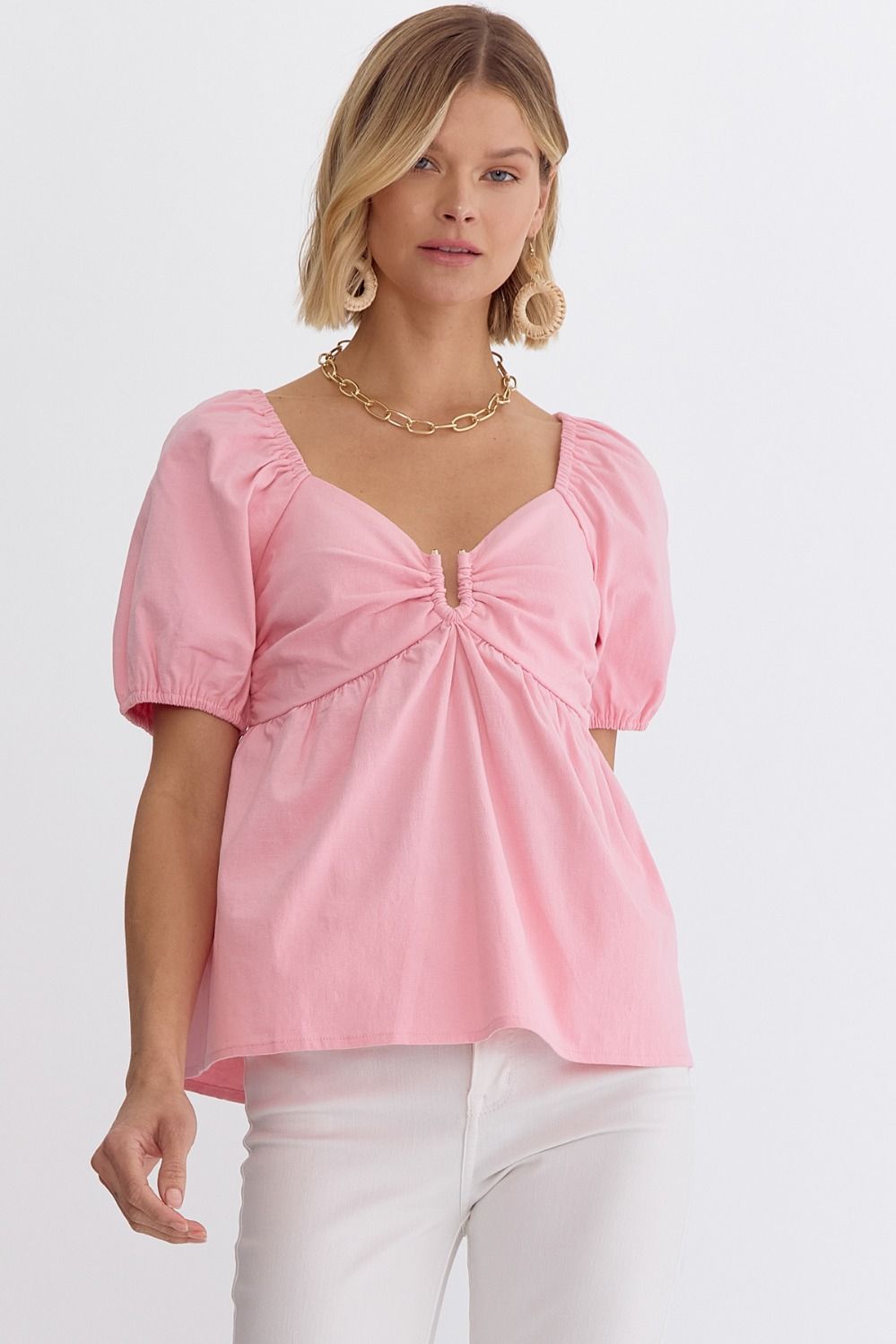 Bubble Gum Pink Peplum