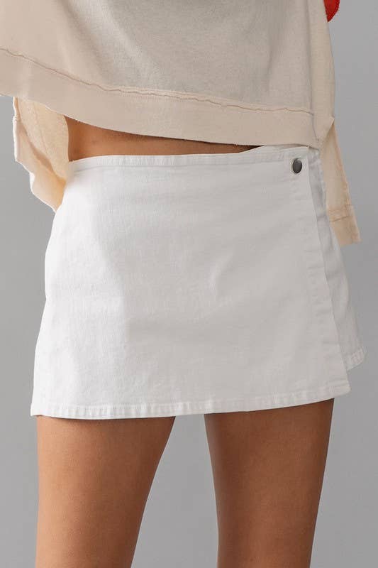 SIDE ZIPPER DENIM SKORTS